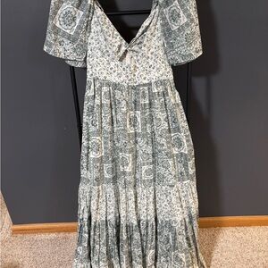 Abercrombie & Fitch Green Patterned Maxi Dress